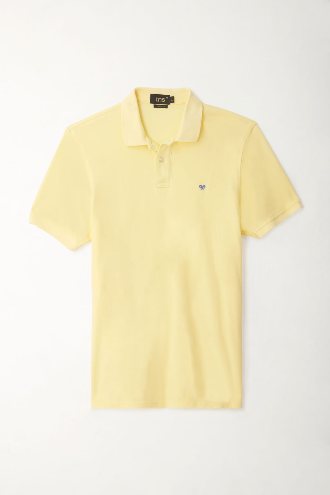 Polo amarilla con raqueta multicolor para hombre