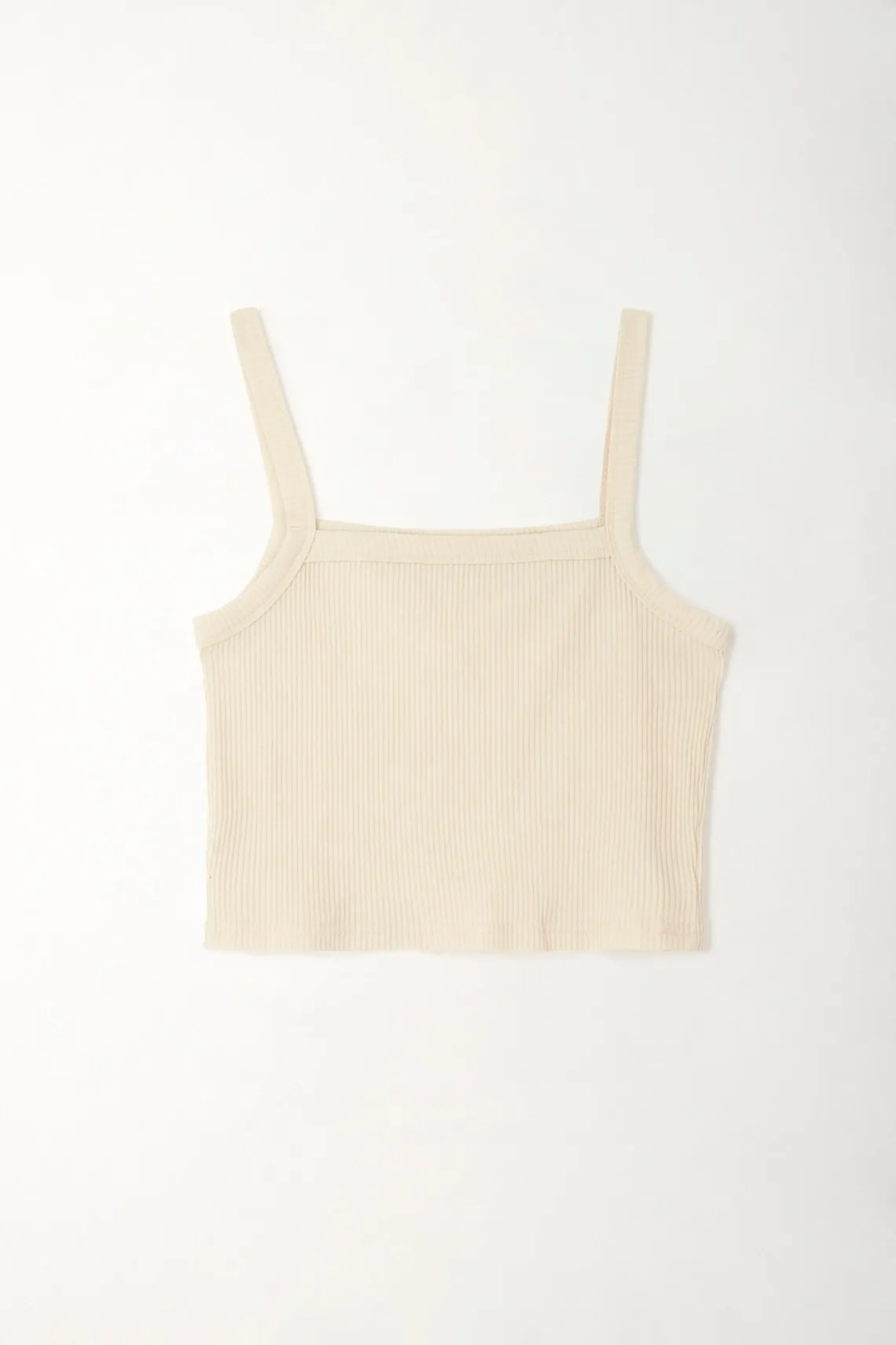 Camiseta en rib crudo para mujer