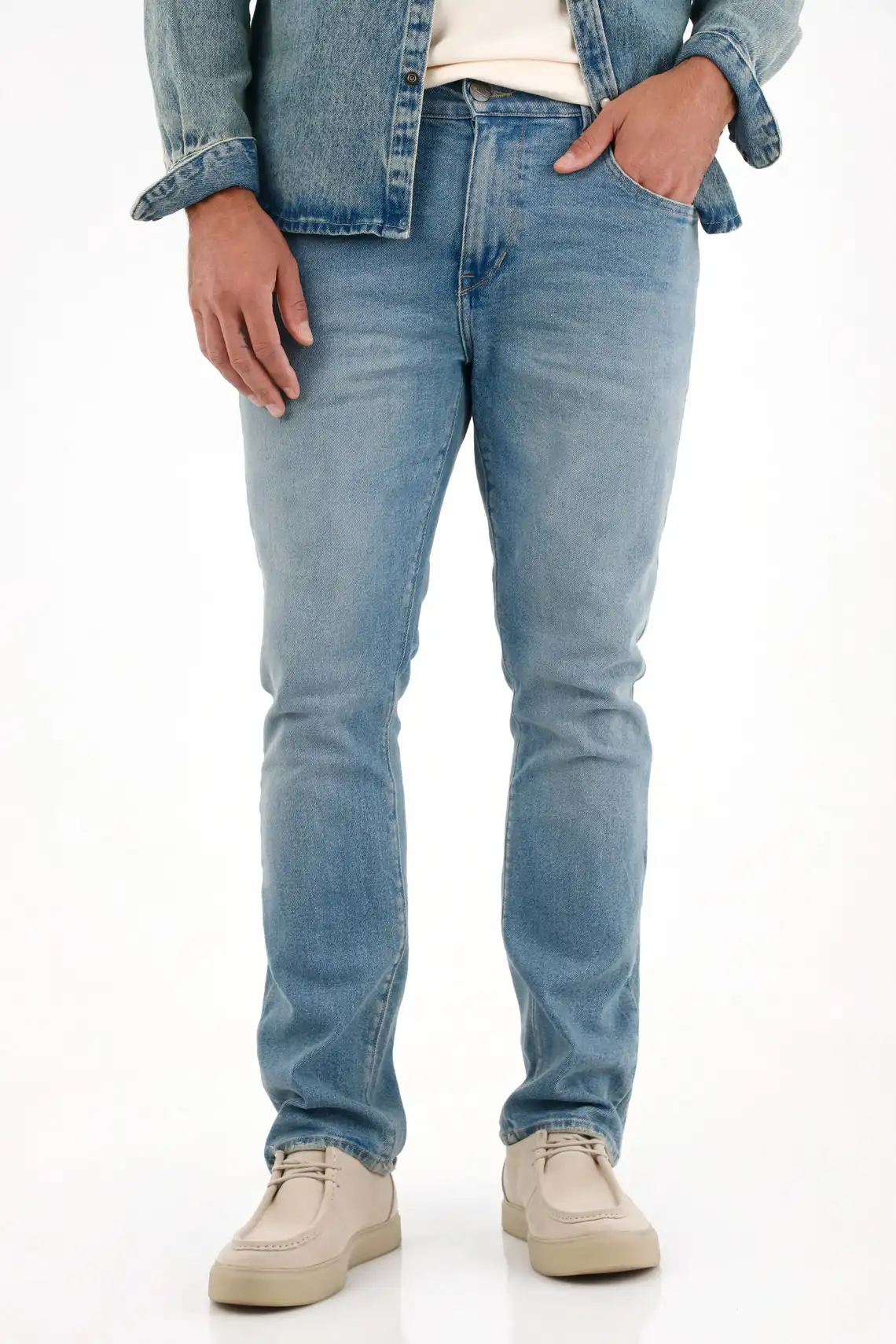 Jean Nudy cinco bolsillos azul para hombre