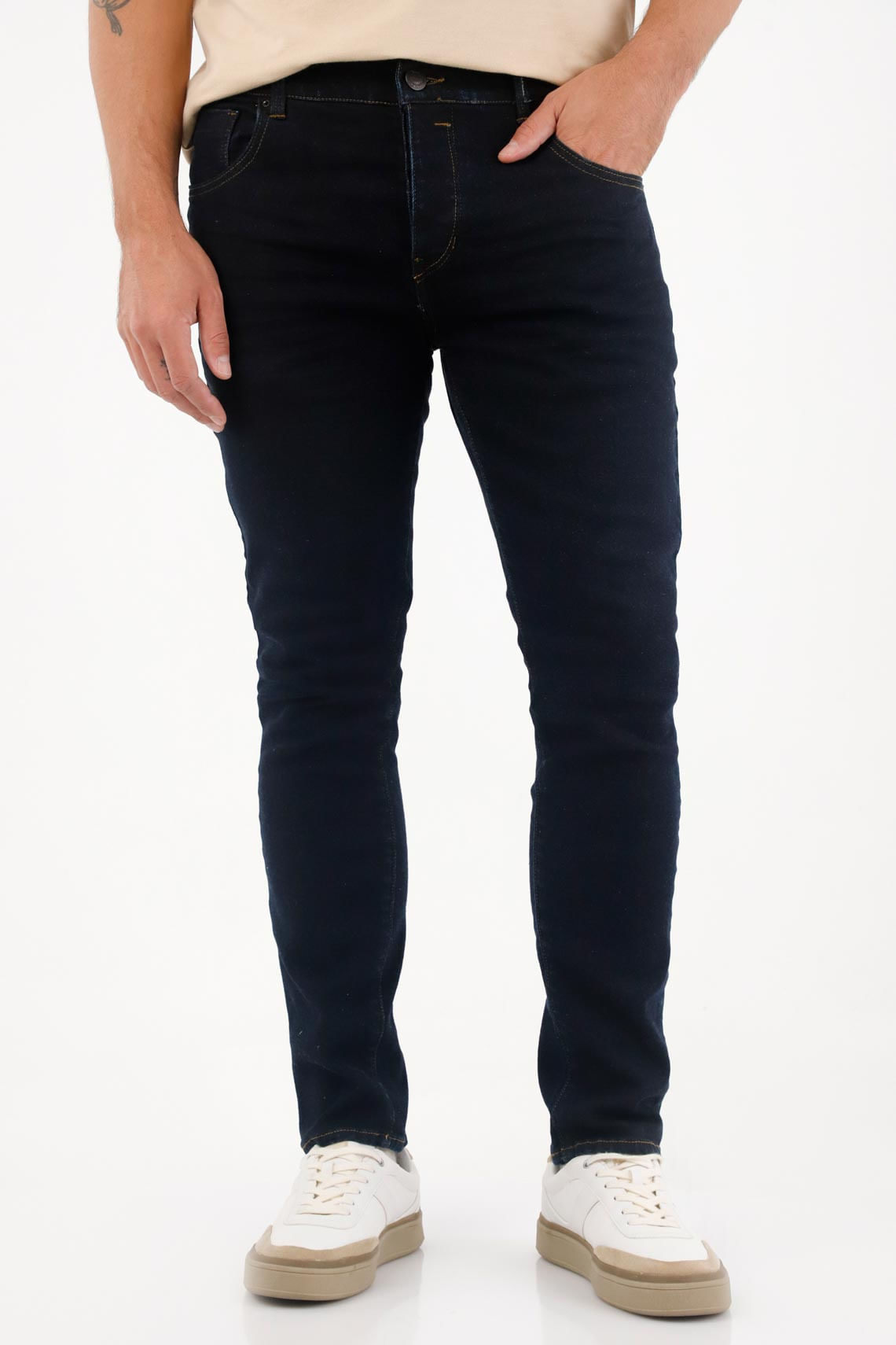 Jean Skinny tiro medio azul para hombre