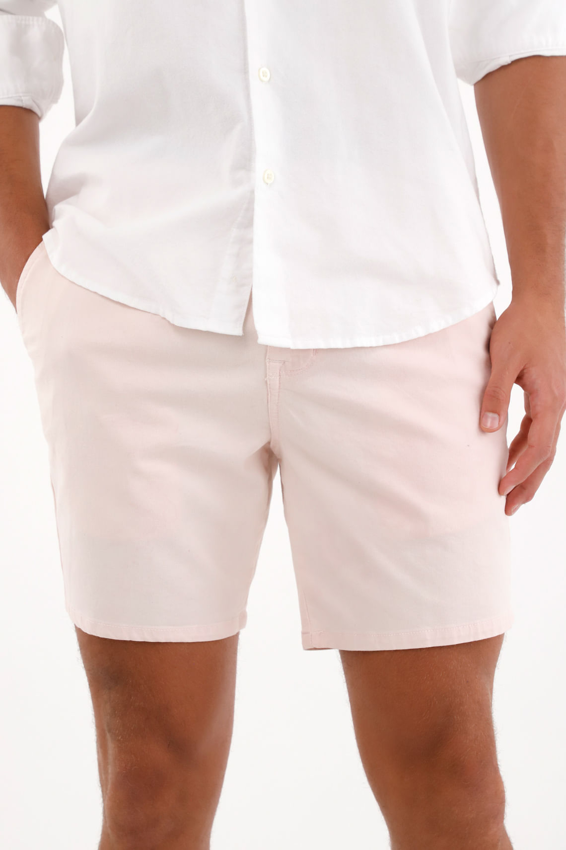 Bermuda tipo chino rosada para hombre