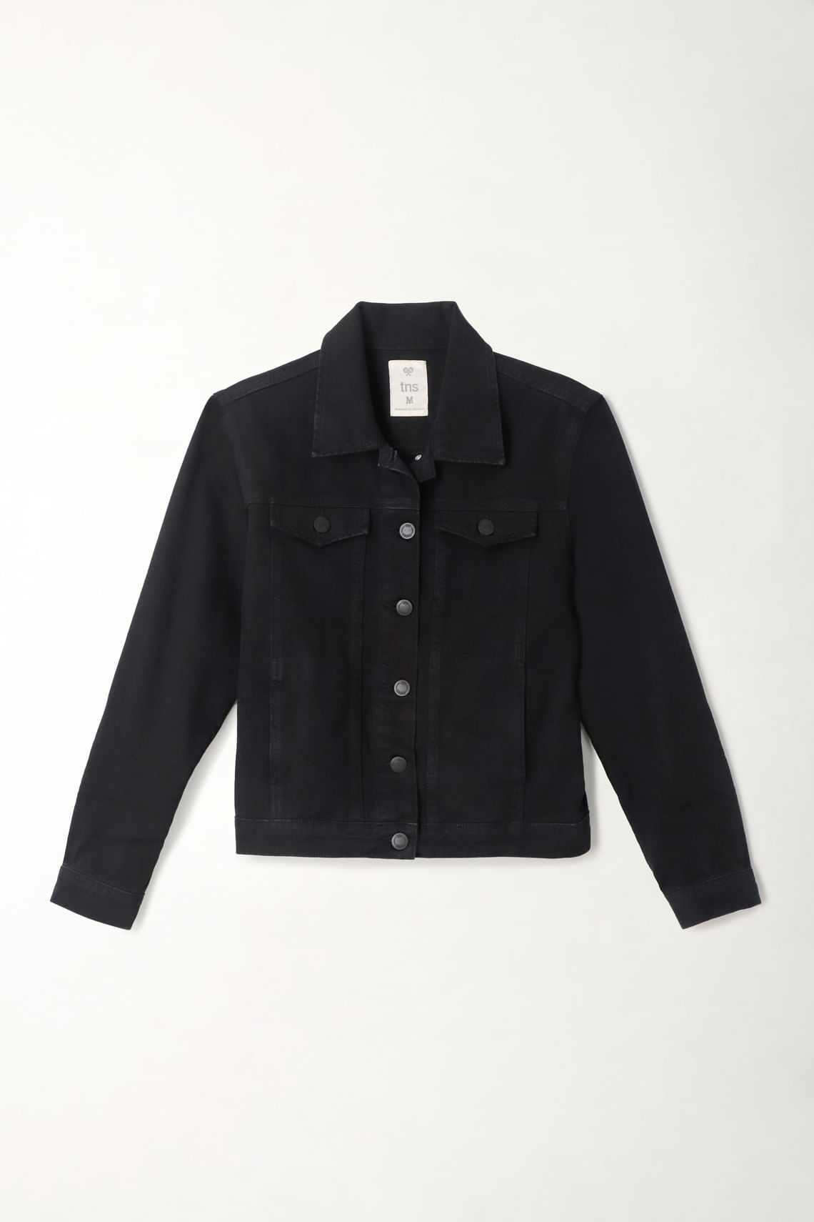 Chaqueta en black denim para mujer