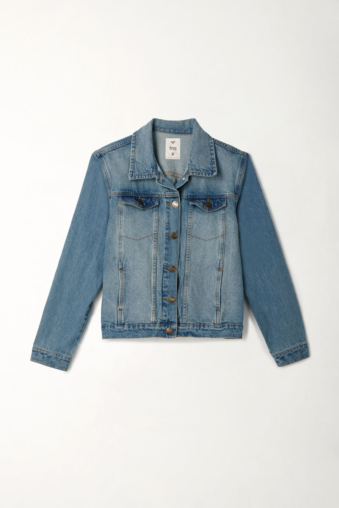 Chaqueta azul en denim para mujer