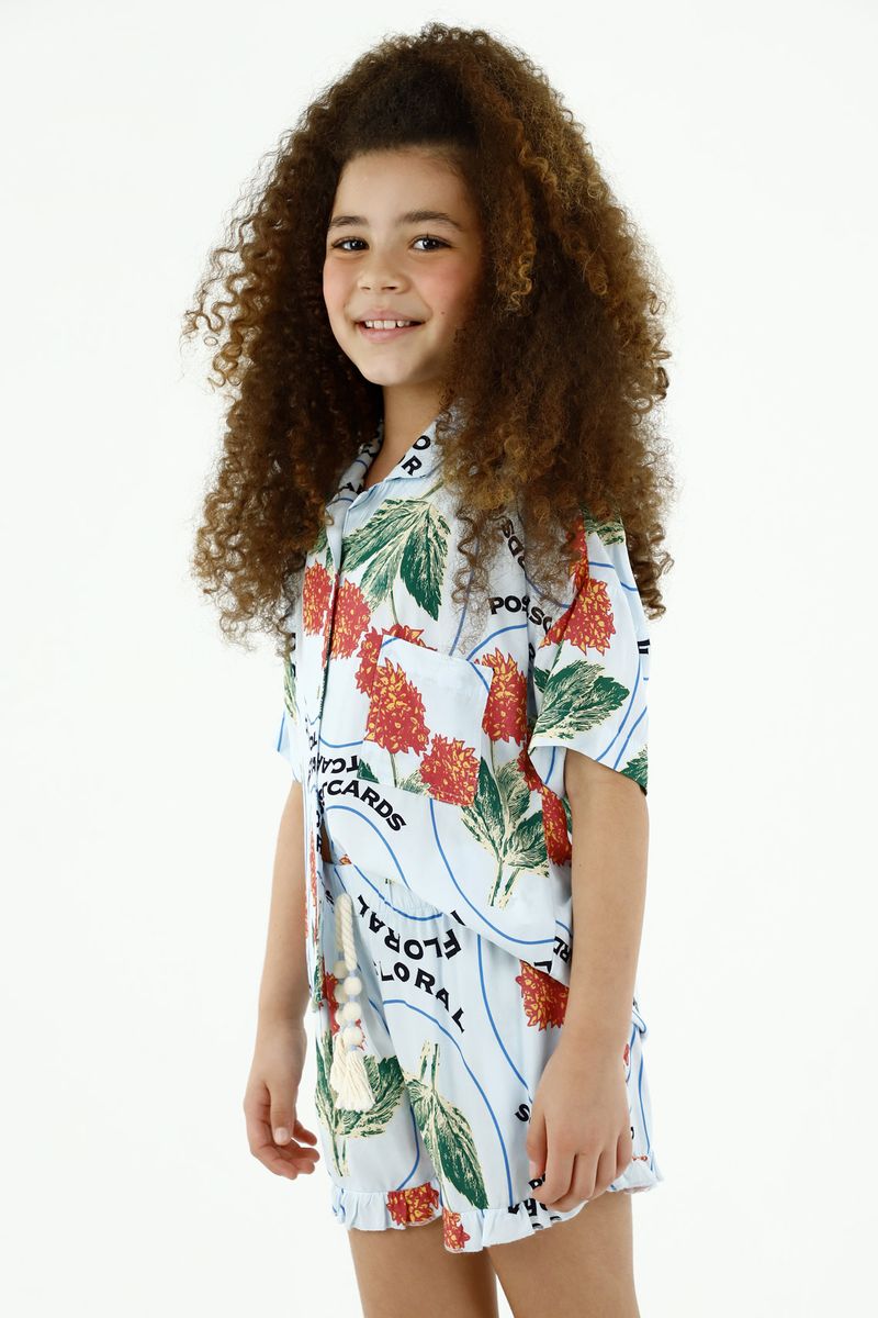 Camisa para niña con estampado floral