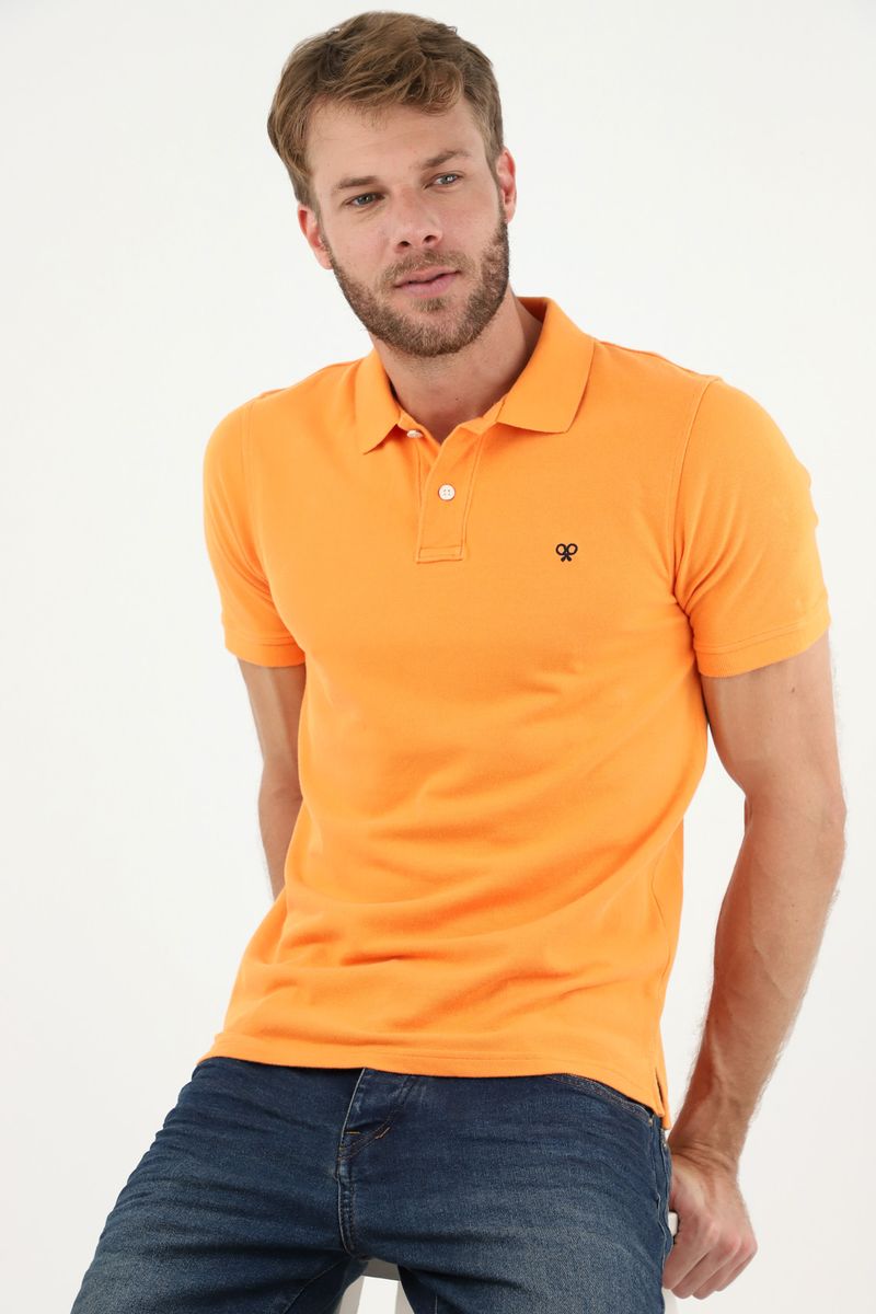 Polo naranja para hombre