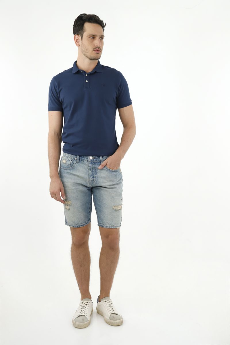 Bermuda azul para hombre