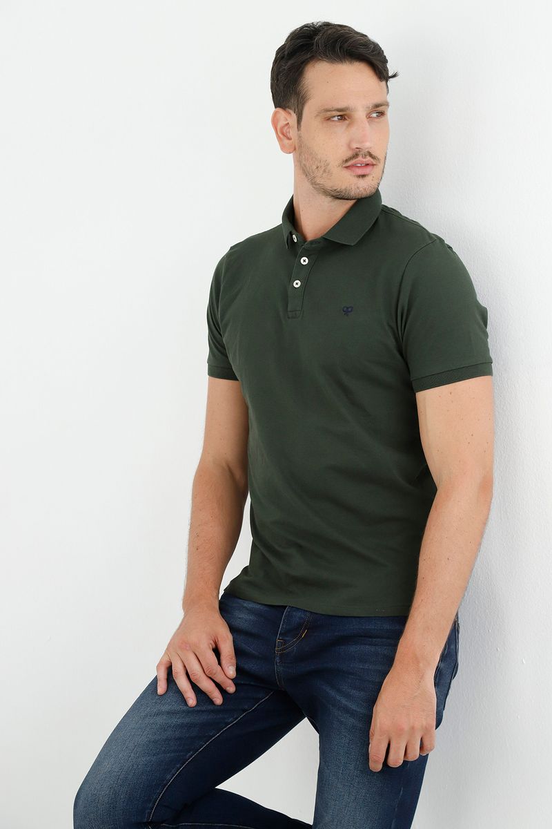 Polo verde para hombre
