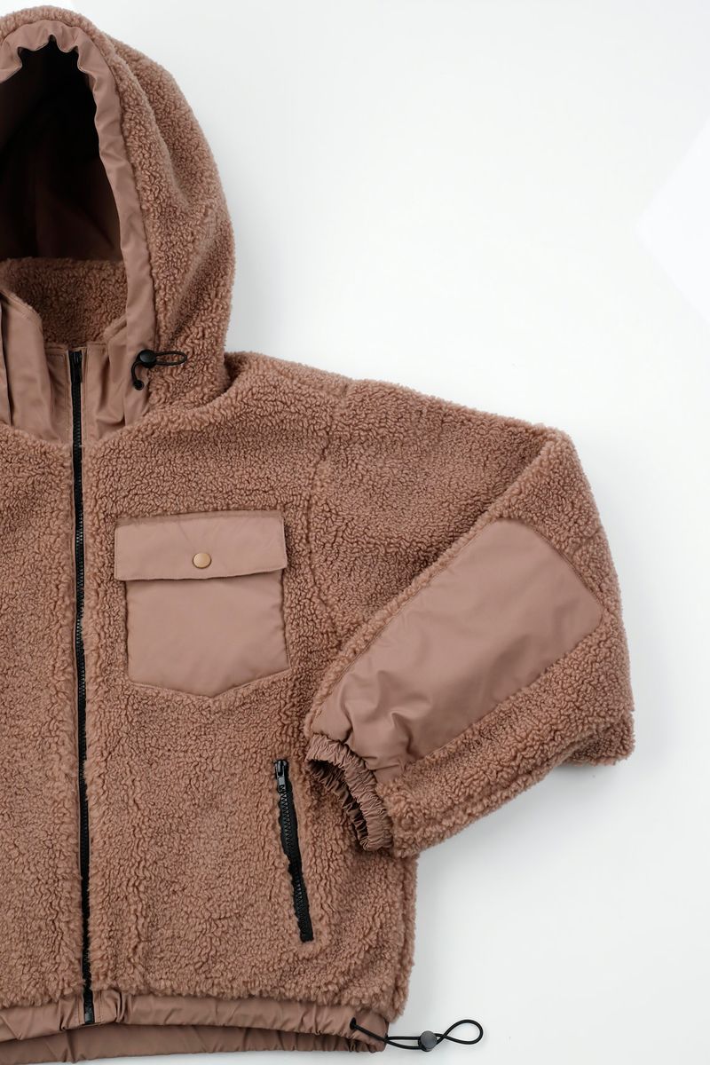 Chaqueta rosada con bolsillo para mujer