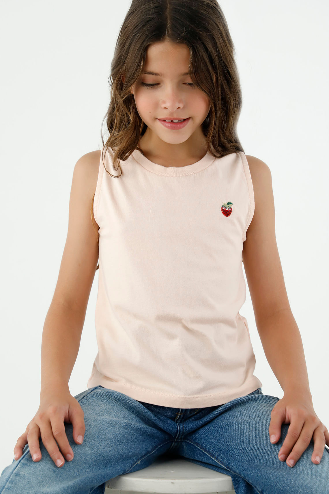 Camisa manga sisa rosada para niña