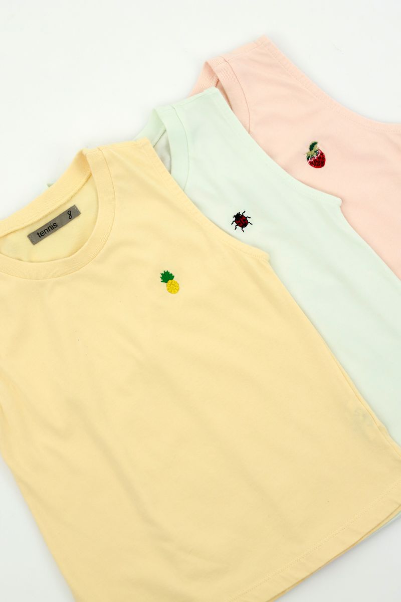 Camisa manga sisa amarilla para niña