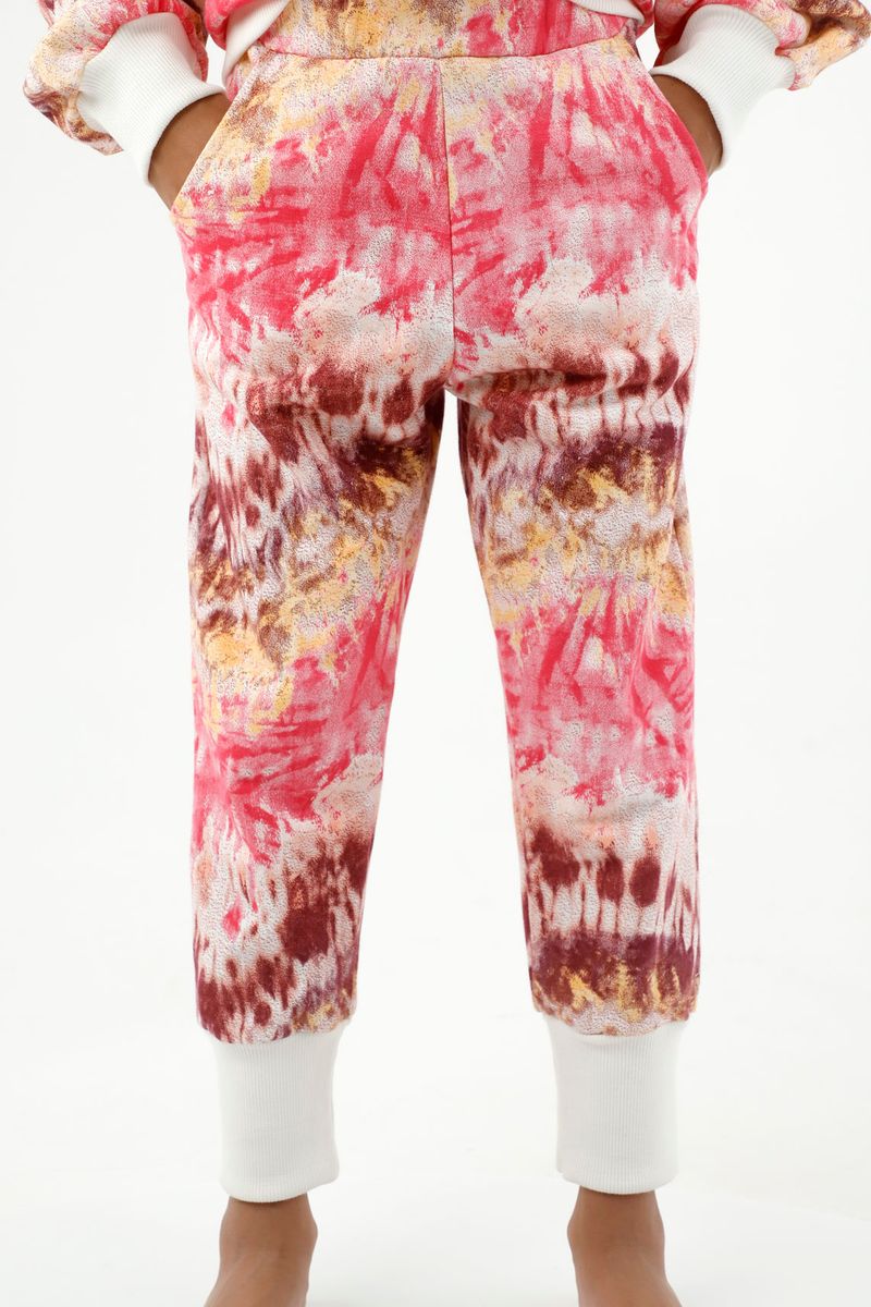 Pantalón tipo jogger Tye Die para niña