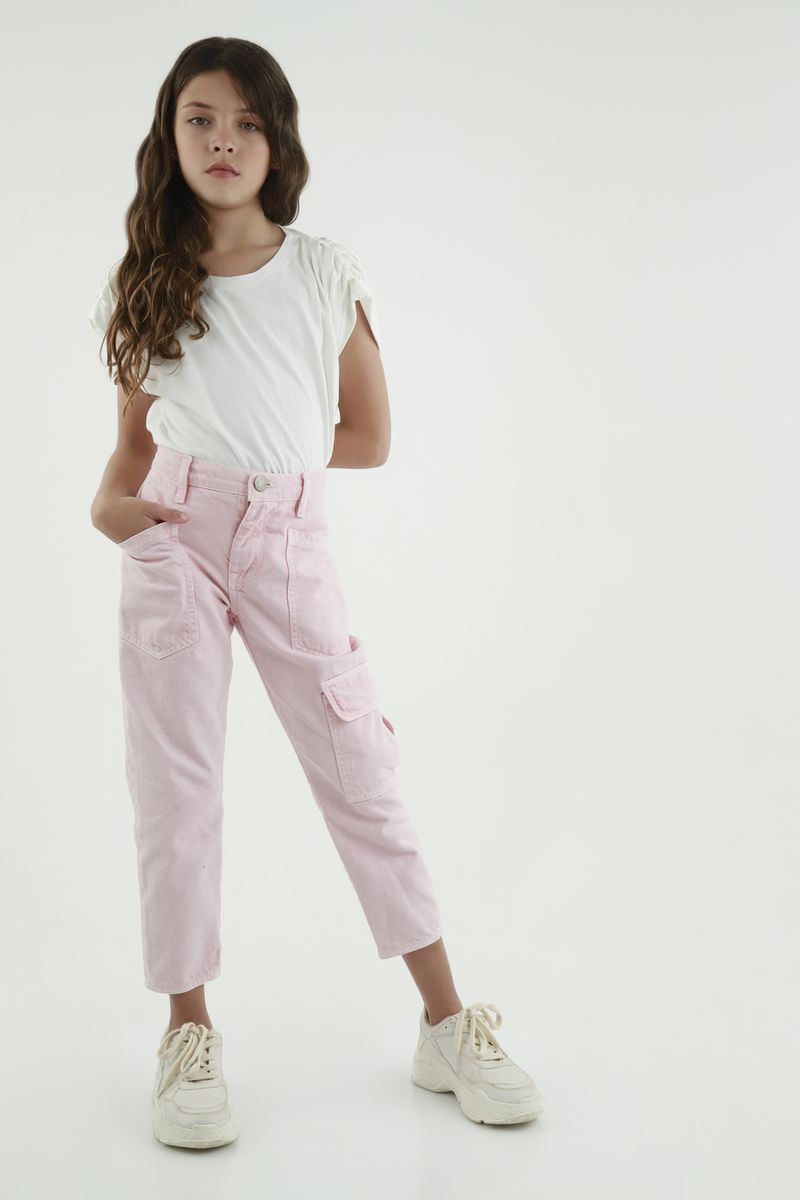 Pantalón cargo rosado para niña
