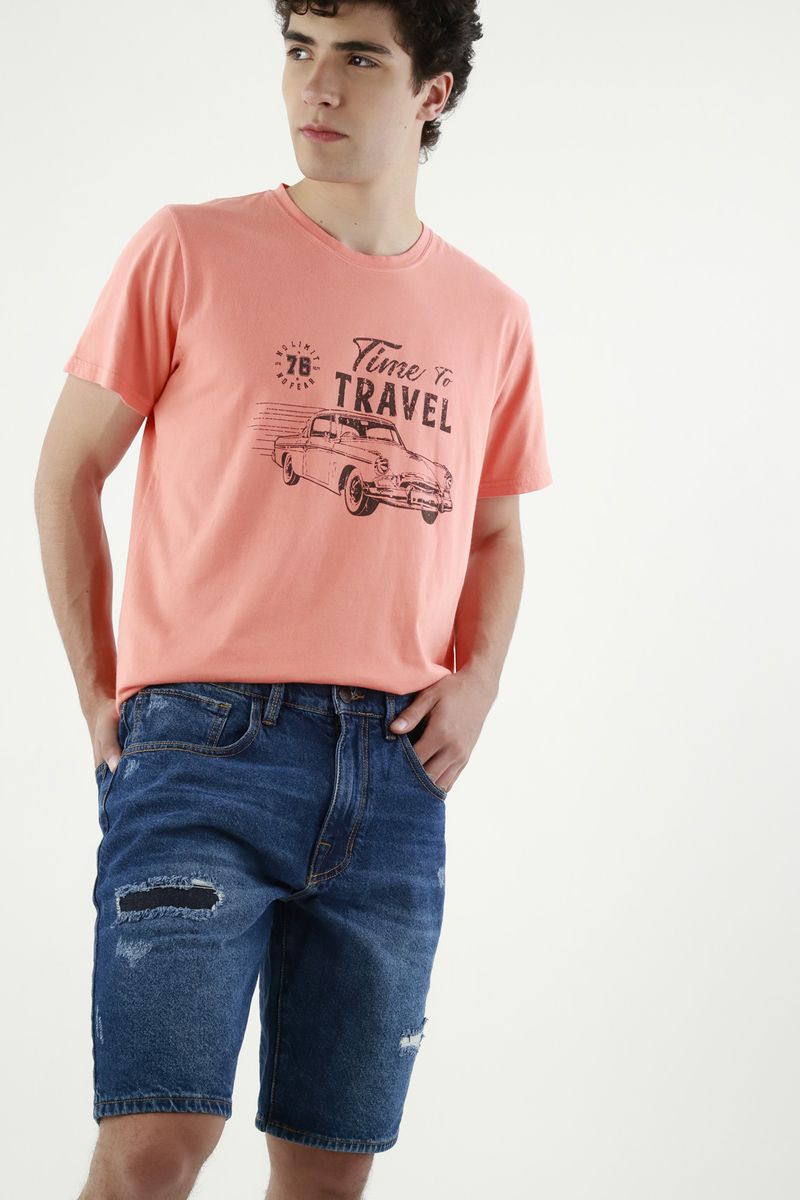 Bermuda azul nudy para hombre