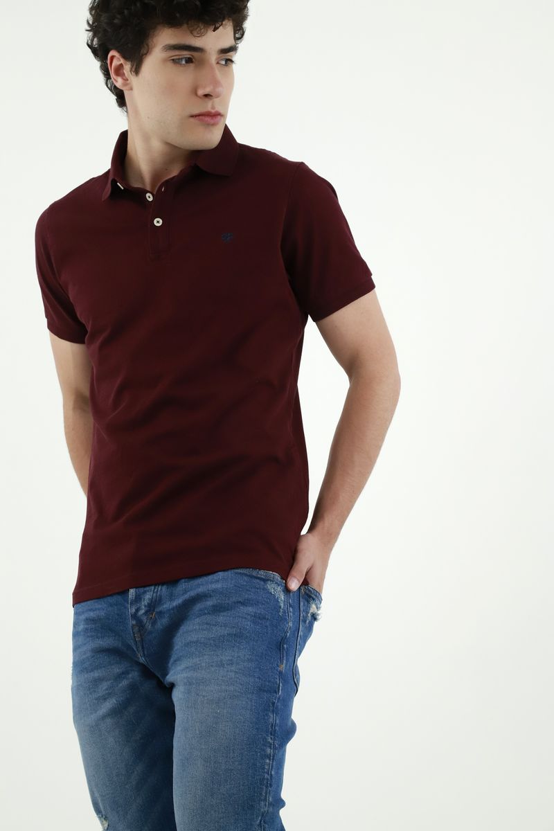 Polo vinotinto para hombre