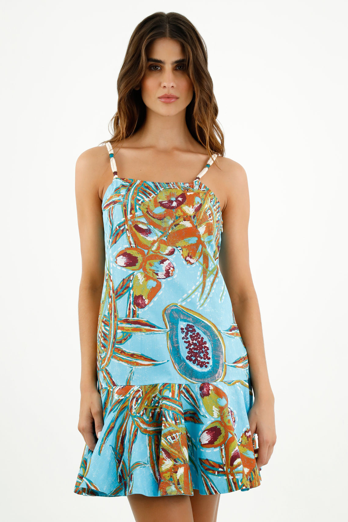 Vestido corto estampado para mujer