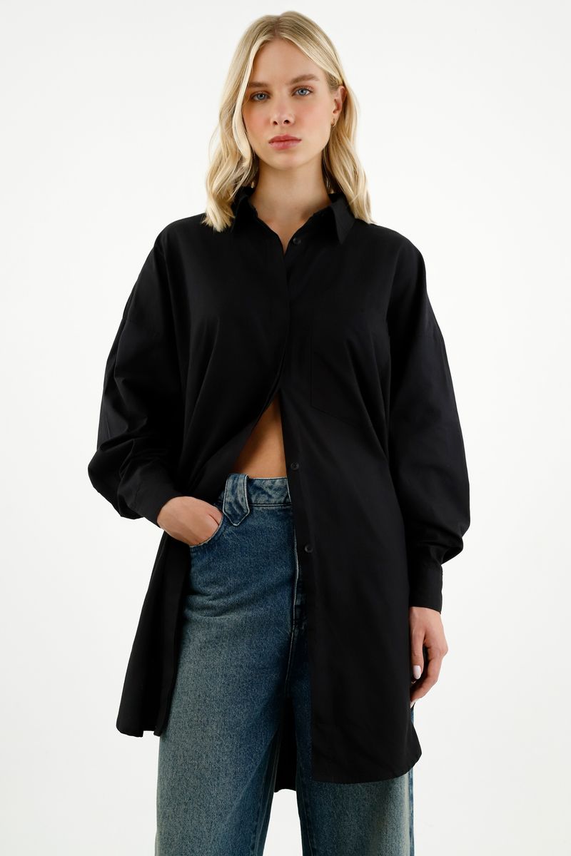 Camisa oversize negra para mujer