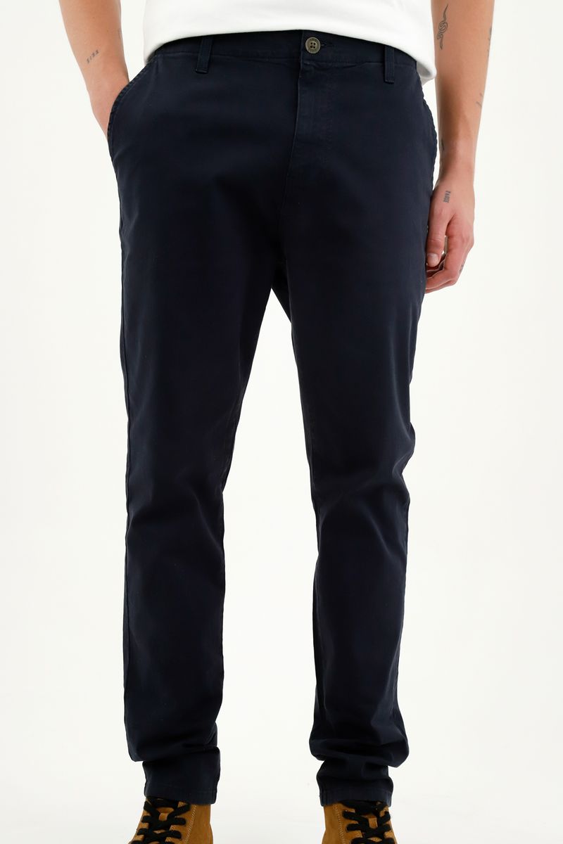 Pantalón tipo chino azul para hombre