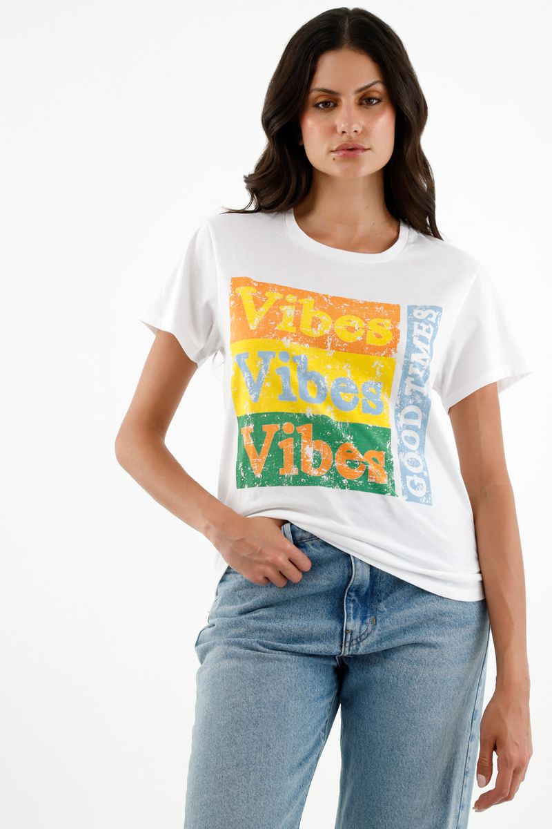Camiseta blanca tradicional para mujer
