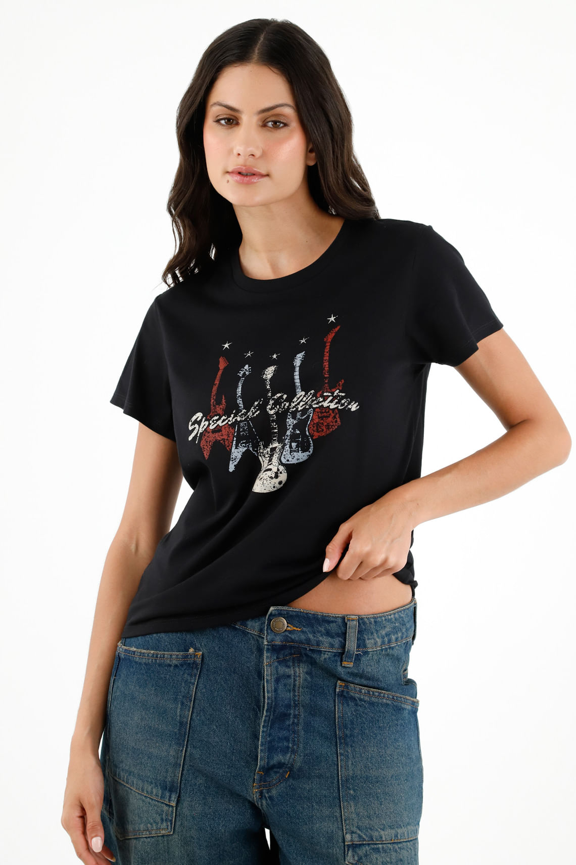 Camiseta negra básica para mujer
