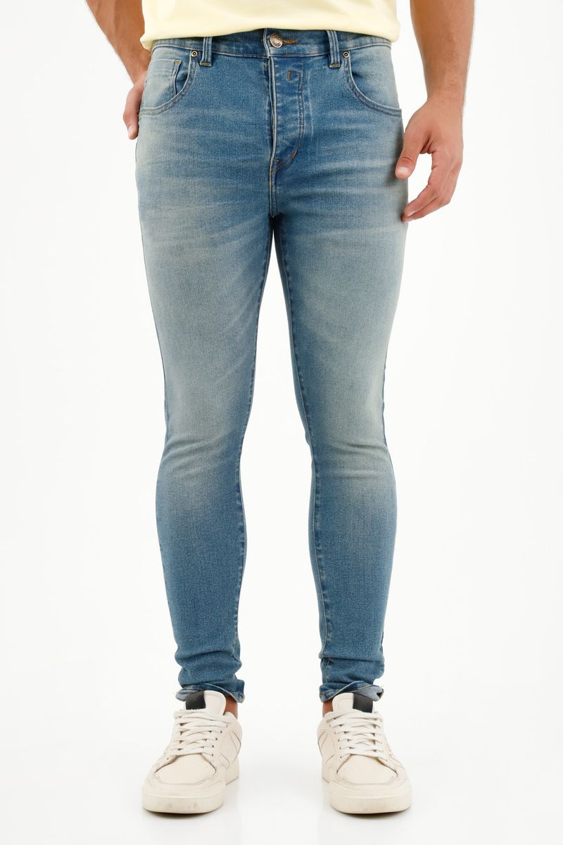 Jean cinco bolsillos azul para hombre