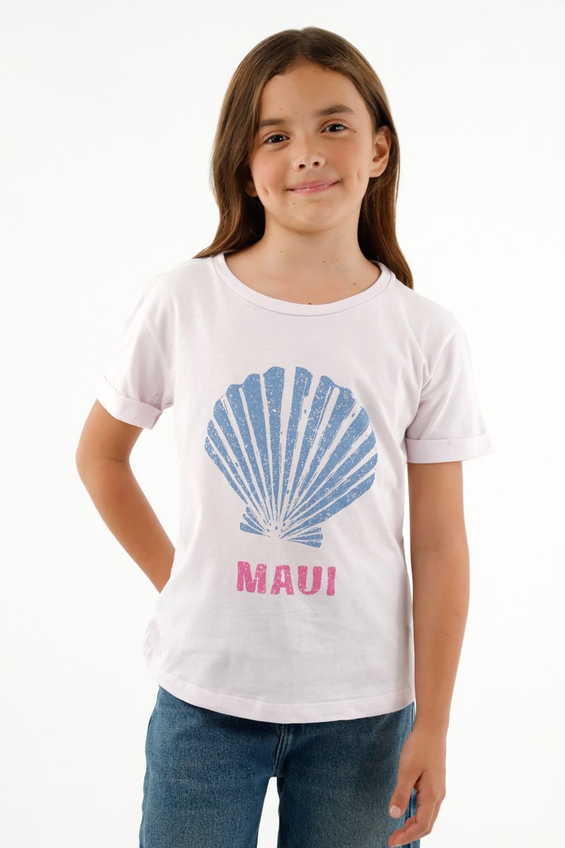 Camiseta morada estampada para niña