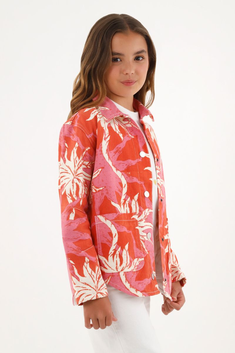 Chaqueta tipo sobrecamisa para niña