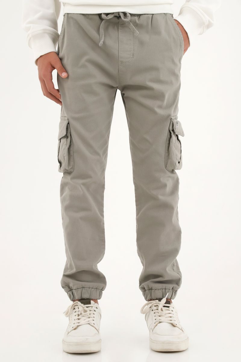 Pantalón tipo Jogger gris para niño
