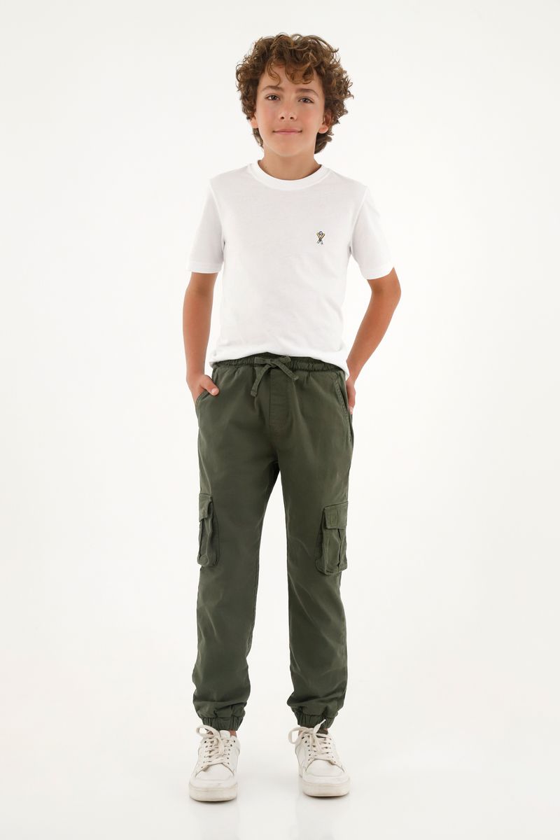 Pantalón tipo Jogger verde para niño