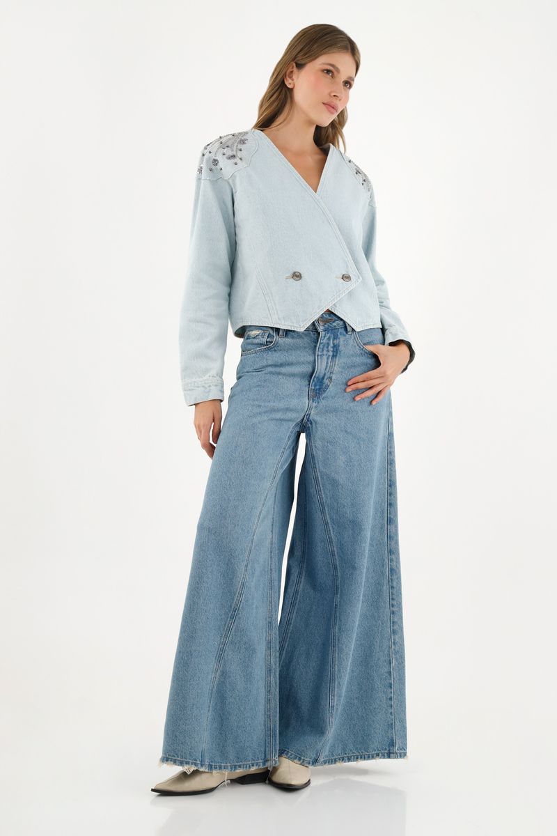 Jean Wide Leg azul para mujer