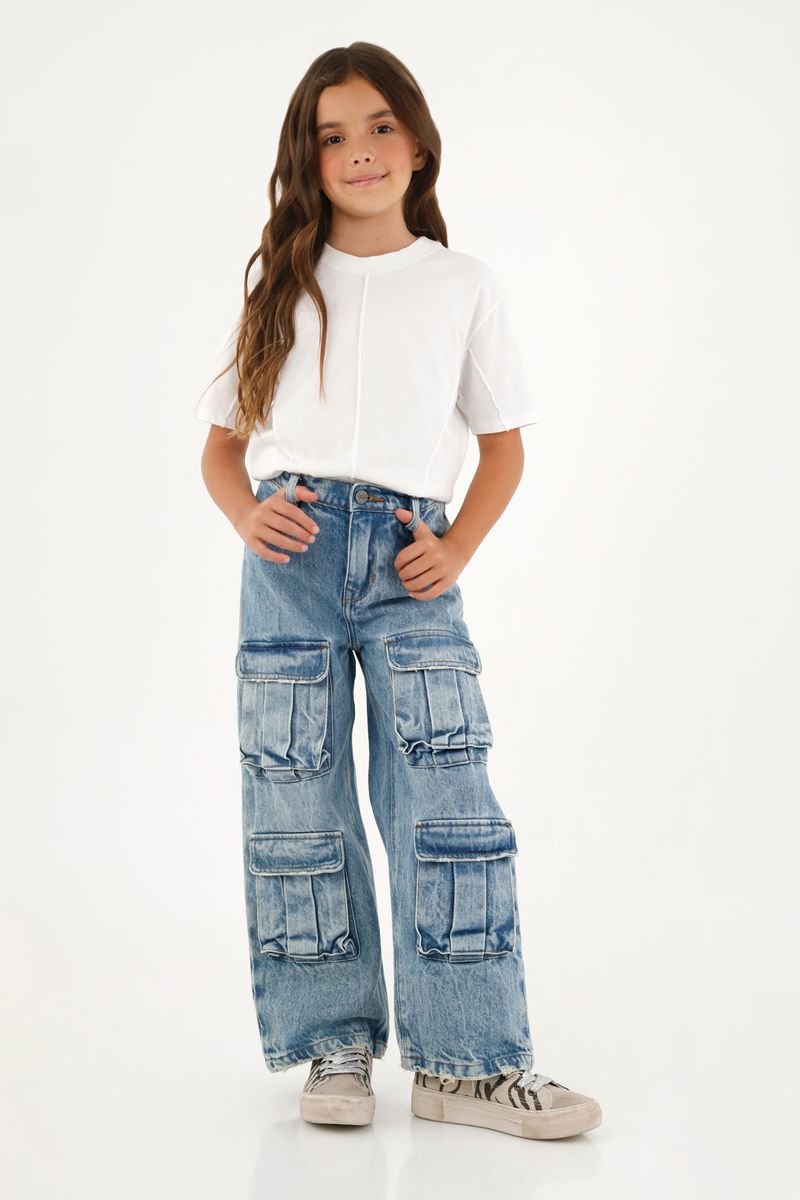 Jean con pigmento irregular café para mujer