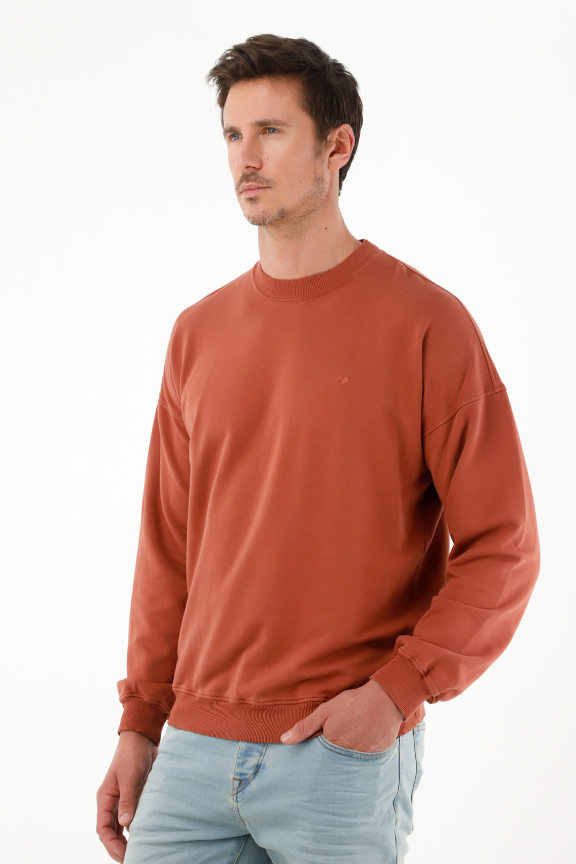 Buzo naranja básico cerrado para hombre