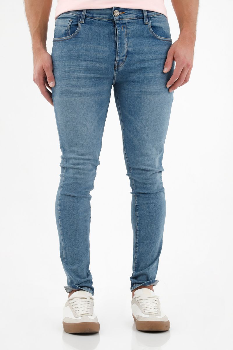 Jean super skinny azul para hombre