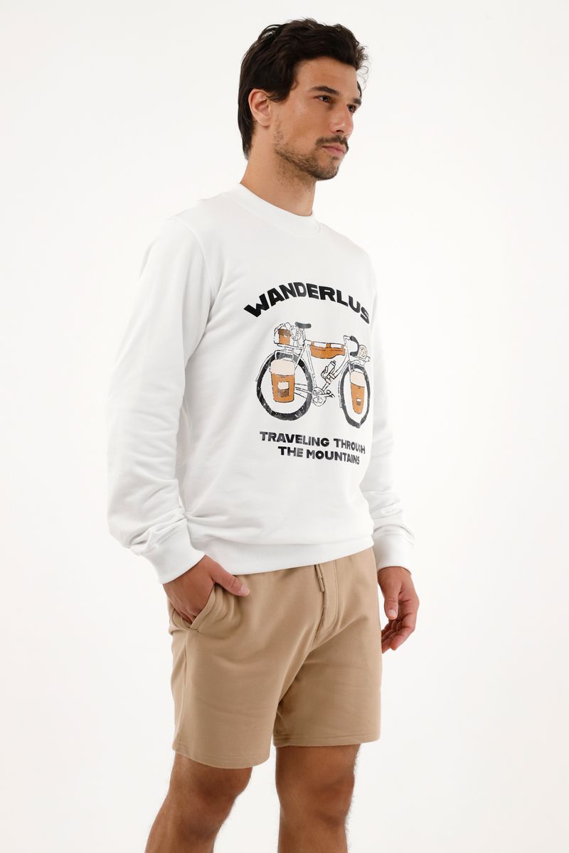 Buzo tipo hoodie con estampado para hombre